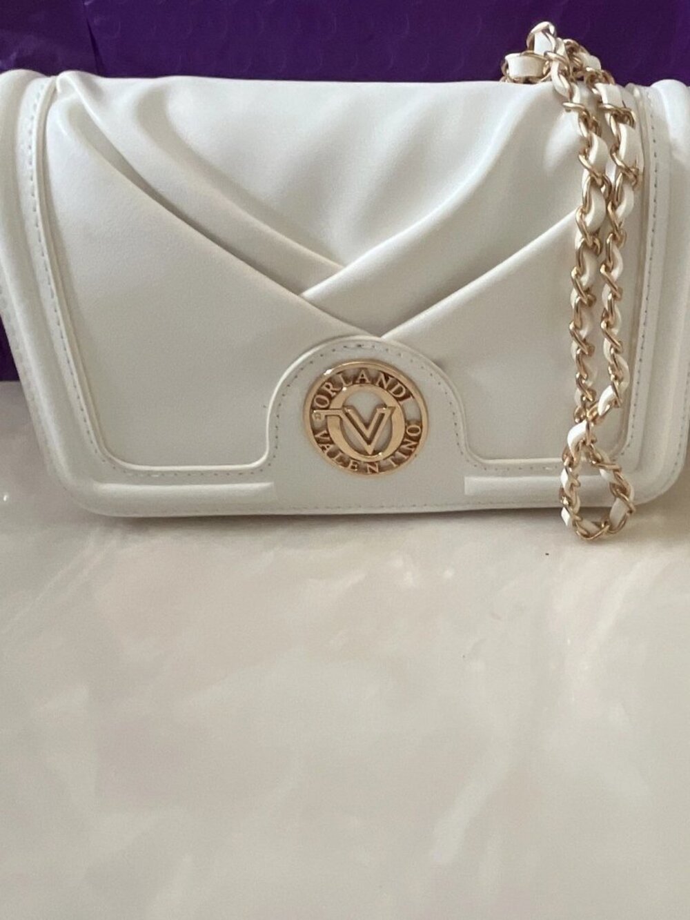 Orlandi Valentino White Leather Purse